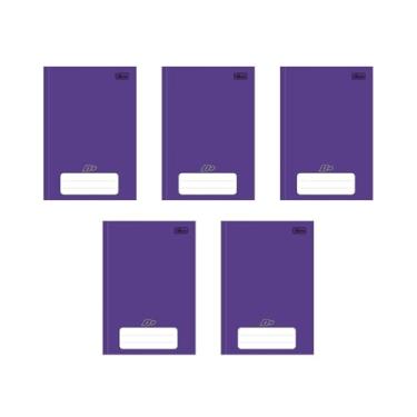 Imagem de Kit com 5 Cadernos Brochura D+ Tilibra Roxo com 96 Folhas Pautadas Pequeno Escolar Aula Linhas
