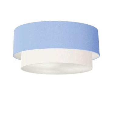Imagem de Plafon Para Quarto Cilíndrico Sq-3065 Cúpula Cor Azul Bebê Branco