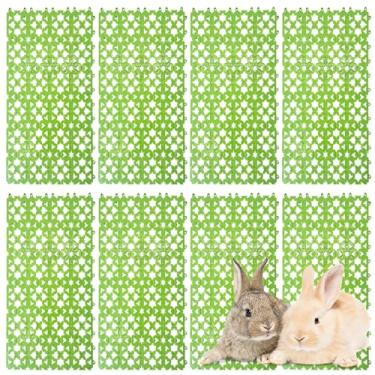 Imagem de kathson 8 peças tapete de gaiola de plástico para pés de coelho tapetes de água com vazamento de coelho para animais de estimação, gatos, cães, hamster, rato, chinchila, porquinho-da-índia e outros