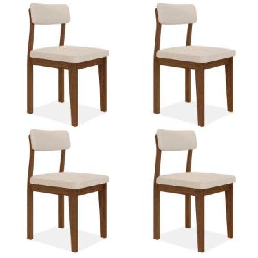 Imagem de Conjunto Com 4 Cadeiras Estofadas Utah Freijó/bouclé Off - M.a - A Móv