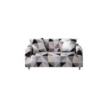 Imagem de Capa protetora para poltrona de sofá, design de 2 seções, preta - Ligh