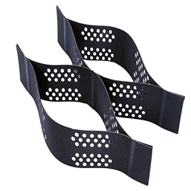 Imagem de Grade de solo de 2 polegadas de altura para inclinação/passarela/garagem/pátios, células permeáveis de grade de solo de paisagismo de favo de mel, preenchidas com calcário triturado em cascalho (cor