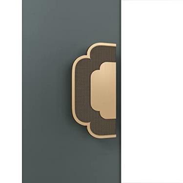 Imagem de Puxador de porta deslizante, entrada dupla face de cobre para madeira/vidro/portão, conjunto de ferragens de maçaneta de porta de celeiro resistente (cor: preto, tamanho: comprimento 20 cm/7,9 pol