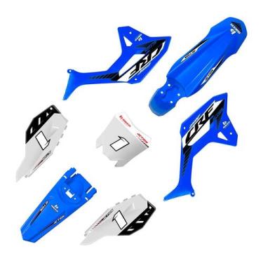 Imagem de Kit Plástico Biker 4ction C/ Adesivo Honda Crf 250f, Azul / Branco