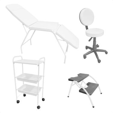 Imagem de Kit Completo Clínica Estética: Maca Mocho Escada e Carrinho