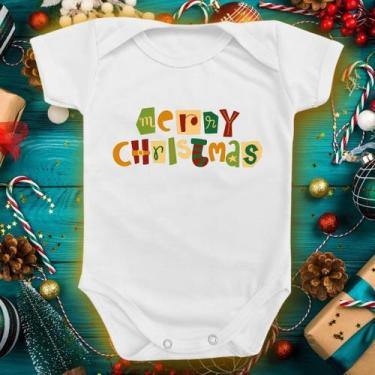 Imagem de Body Para Bebê De Natal Merry Christmas Presente Recem Roupa - Borizin