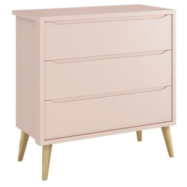 Imagem de Cômoda Gaveteiro Théo New Rosa Fosco Com Natural - Moveisaqui