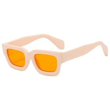 Imagem de Óculos de Sol Punk Masculino UV400 Cinza Jelly Feminino para Esportes ao Ar Livre, Corrida e Ciclismo, Bege Laranja