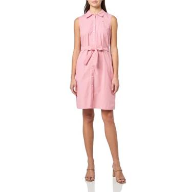 Imagem de Tommy Hilfiger Vestido feminino estampado Paisley sem mangas com cinto, Roseta/branco brilhante, 50