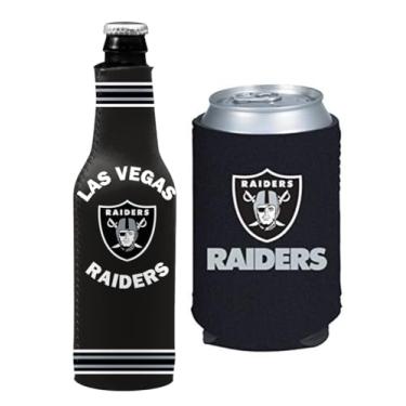 Imagem de Isolador de latas e garrafa de futebol americano refrigerador de pressão (Las Vegas (Raiders) - Ativo / Logotipo)