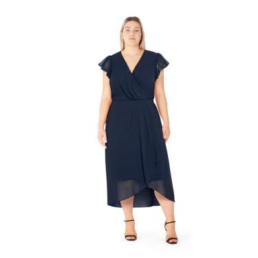Imagem de City Chic Vestido de coquetel feminino - Flow Swing, Azul-marinho verdadeiro, 54