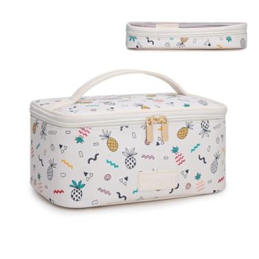 Imagem de Montana West X Wrangler Bolsa de maquiagem de viagem, conjunto de 2 peças, grande bolsa de cosméticos com suporte de pincel de maquiagem, portátil, organizador de maquiagem, bolsa de higiene pessoal