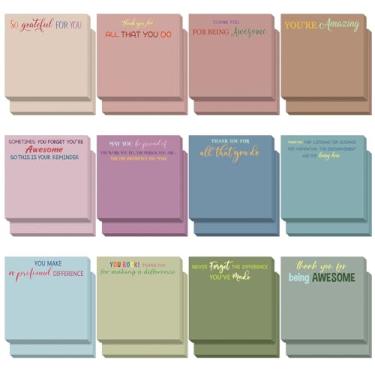 Imagem de Yinder 12 peças de notas adesivas de agradecimento do funcionário, presente de Natal, blocos de notas de motivação a granel, mini presente inspirador para professor, enfermeira, colega de trabalho
