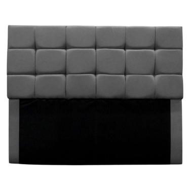 Imagem de Cabeceira Cama Box Estofada Queen 160 Cm Bianca Suede Cinza