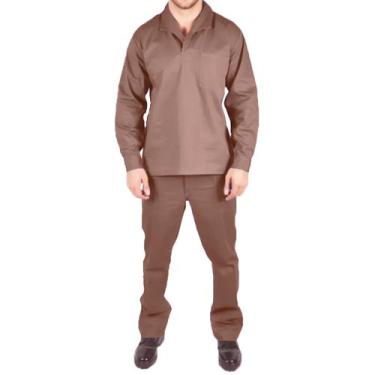 Imagem de 5 Conjuntos Camisa e Calça Brim Manga Longa - EQUIVALE, P, Cinza soleo