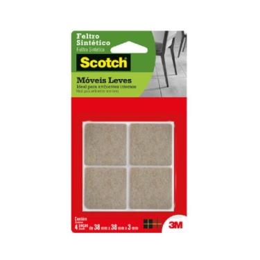 Imagem de Feltro Sintético para Móveis Leves Quadrado Grande Com 4 Unidades Scot