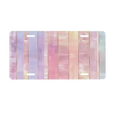 Imagem de Placa de matrícula de madeira de vitral para placas dianteiras de carro alumínio metal adequado para caminhão, placa de porta de carro, bar, café, acessórios automotivos para homens e mulheres 15 x 30