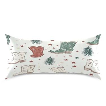 Imagem de Blueangle Fronha de cetim com botas de caubói para cabelo e pele, fronha de seda, tamanho king (50,8 x 101,6 cm) - Capas de almofada de cetim com fecho de envelope (172)