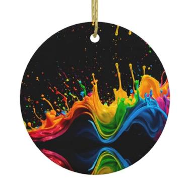 Imagem de Decoração criativa de Natal para pendurar em cerâmica de Natal, pingentes de porcelana, decoração criativa de Natal