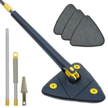 Imagem de Mop Giratório Para Limpeza Esfregão Kit 4 Refil Mais 1 Pano - Brazil-H