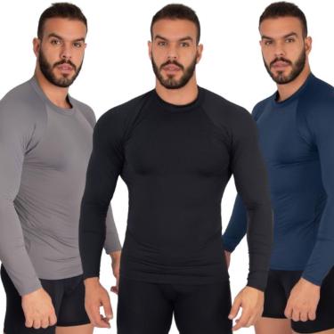 Imagem de KIT 2 Blusa Térmica Poliester Bella Fiore Proteção UV Frio Manga Longa Segunda Pele Moda Fitness-Masculino