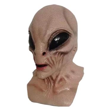 Imagem de eLymwoo Máscara Alienígena De Alta Fidelidade E Acessórios Para Cabeça, Fantasia Terror Látex Halloween, Acessório Festa (B)