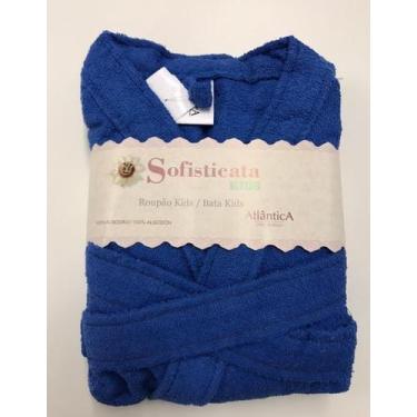 Imagem de Roupão Felpudo Infantil Tamanho 12 Atlântica, Azul radiante