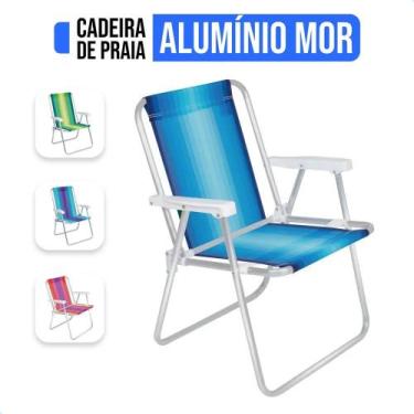 Imagem de Cadeira De Praia Alumínio Alta Jardim Piscina Camping Portát - Mor