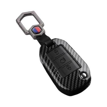 Imagem de Capa Para Chave De Carro Estilo Fibra De Carbono ABS Para Peugeot Citr