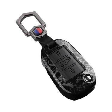 Imagem de Capa Para Chave De Carro Estilo Fibra De Carbono ABS Para Peugeot Citr