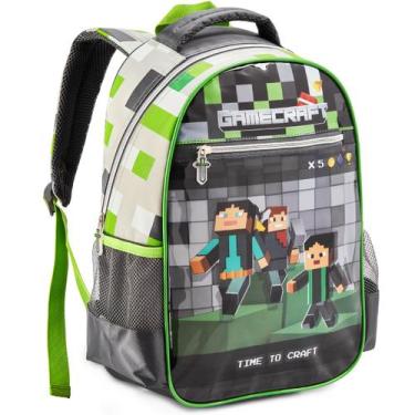 Imagem de Mochila Escolar Passeio Gamecraft Infantil Bolsa Menino