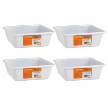 Imagem de Kit 4 Caixas Multiuso Bandeja Plástica Bioprátika 2,3 Litros Sem Tampa