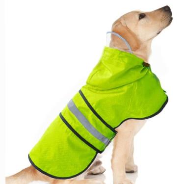 Imagem de Capa de chuva para cães Dadanfly impermeável reflexiva Slicker Green M