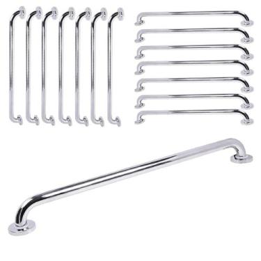 Imagem de Corrimao Alça de Apoio 80cm Kit 14 Uni Acessibilidade Cadeirante Idoso