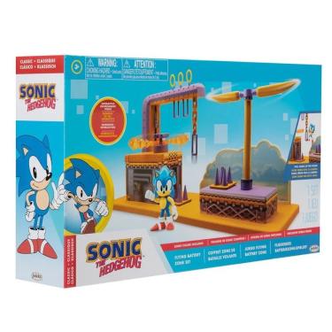 Imagem de Playset Flying Battery Zone com Sonic 2,5 Pol e Chamas Rotativas e Armadilhas Branco Candide