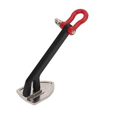 Imagem de RiToEasysports Âncora de guincho de carro RC liga de alumínio leve RC para carro de controle remoto universal 1/10 (cor de costura preta e prateada)