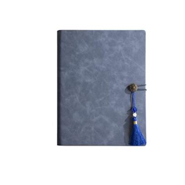 Imagem de B5 A5 A6 PU couro PU planejador de caderno espiral fichário caderno criativo capa dura para estudantes universitários, B5 azul