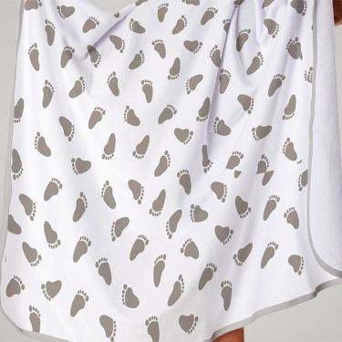 Imagem de Toalha Baby C/ Capuz Tecebem Estampada Kinder Mia Branco