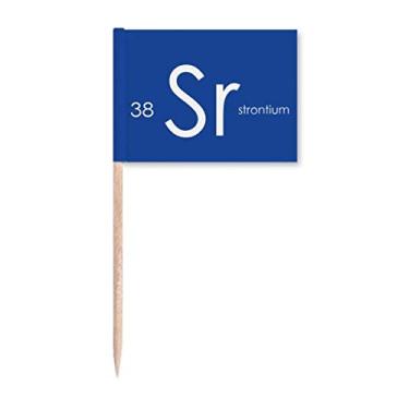 Imagem de Elementos Químicos Mesa Period Alcalina Terra Metal Strontium Sr Bandeiras de Palito de Dente Marcador Topper Decoração de Festa