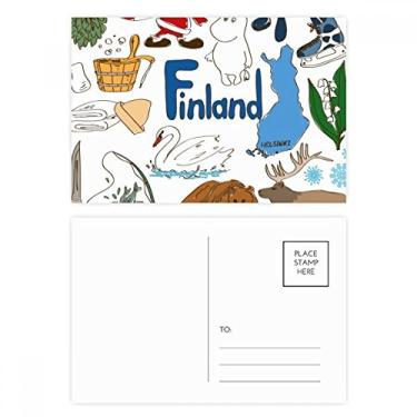 Imagem de Cartão postal com bandeira nacional de animais da Finlândia