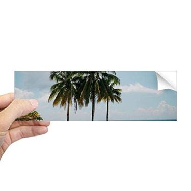 Imagem de DIYthinker Adesivo retangular para para-choque com imagem de árvore do mar, areia do mar, decalque para janela