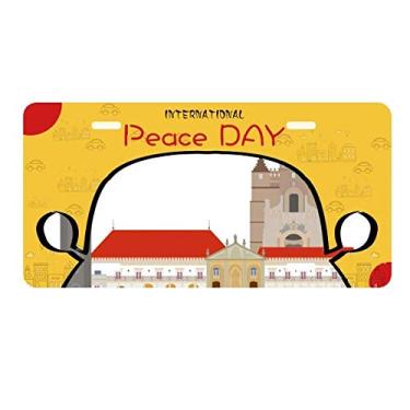 Imagem de DIYthinker Placa de carro de Portugal Coimbra National Landmark Building Placa de carro Decoração Dia da Paz