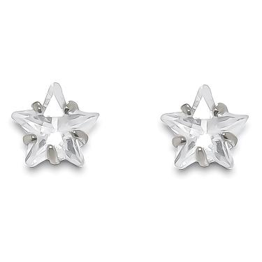 Imagem de Brinco Estrela de Zirconia Banhado a Prata