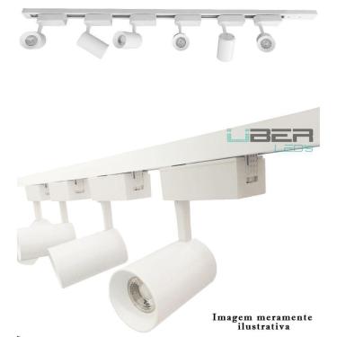 Imagem de Kit Trilho Eletrificado 1M 4 Spot Branco 7W Luz Amarela