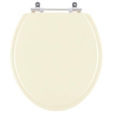 Imagem de Assento Sanitário Tampa de Vaso Madeira MDF Laqueado Convencional Oval Universal 6lpf