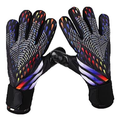 Imagem de Luvas de goleiro, luvas de goleiro de futebol, luvas de goleiro juvenil com proteção para os dedos, proteção de pulso, resistente à abrasão, antiderrapante, tamanho 6/7/8/9/10