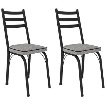 Imagem de Kit 2 Cadeiras Tubular Nara 141 de Aço Cromo