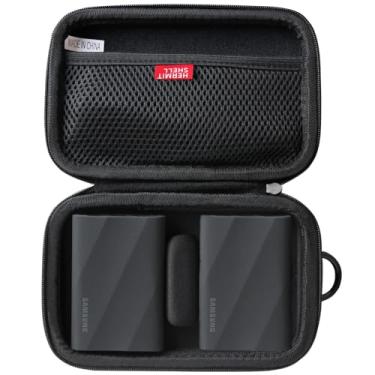 Imagem de Hermitshell Capa rígida de viagem para Samsung T9 SSD portátil 2TB / 4TB / 1TB (preta, capa para 2 discos rígidos)