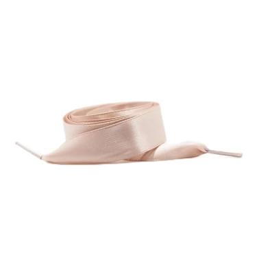 Imagem de 1Pair 2 CM Width Silk Satin Shoelaces Ribbon Shoe Laces Boots Women Sneakers ShoeLace For Sneakers Flat Shoe Laces (Color : Meat powder, Size : 80cm)