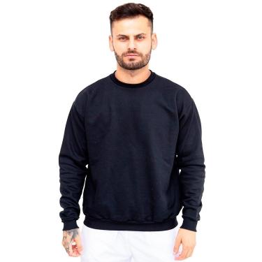 Imagem de Moletom Gola Redonda Blusa De Frio Masculina Lisa-Masculino